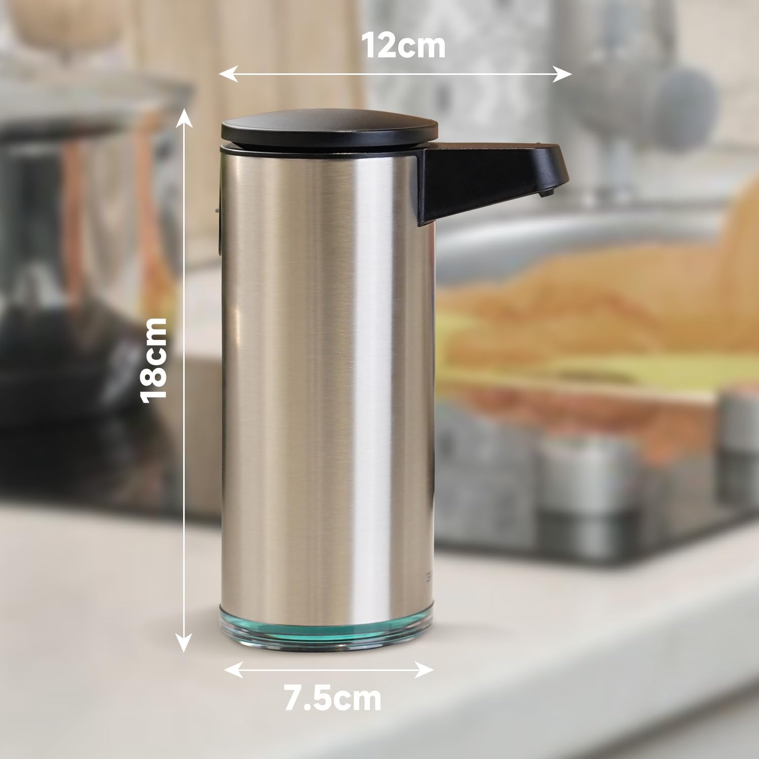 Dimensions of the AIKE AK1333S Automatic Soap Dispenser