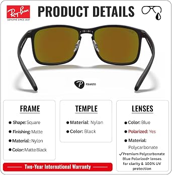 Ray-Ban RB4264 CHROMANCE POLARIZED Square Shape Sunglasses with