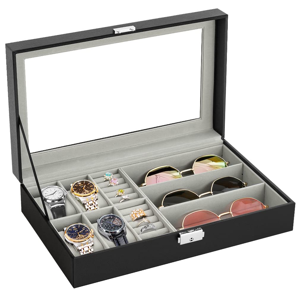 Amazon.co.jp: Anyasun 腕時計ケース 3本 6本 腕時計収納ボックス 高級