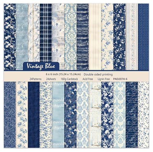 Carta Scrapbooking 24 Fogli Scrapbook Paper Entrambi i Lati 15×15