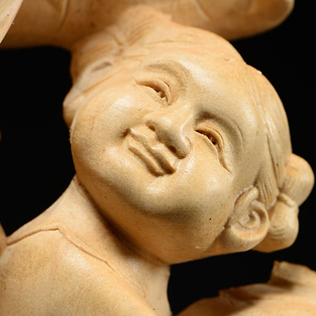 Desktop Decoration Carved Wood Ornaments Solid Wood Handle Pieces Home Decor Car Interior Jewelry Living Room Crafts Sculptures Home Decor