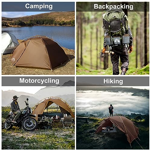 Night Cat 2 Person Camping Tent: Waterproof 2 Man Backpacking Tent Double Layer Easy Set Up Lightweight For Hiking Trekking - Image 7