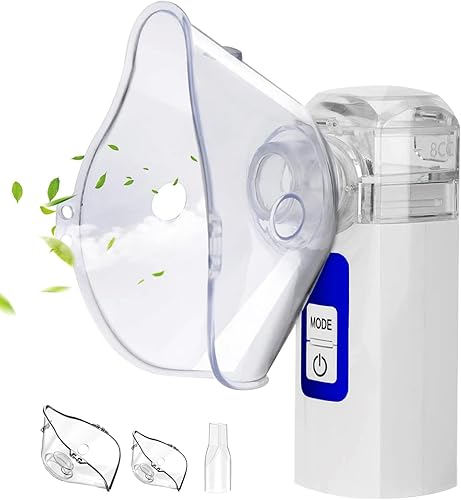 Nebulizador ultrasónico de mano para adultosniños, nebulizador portátil con un botón de fácil funcionamiento, nebulizador portátil súper silencioso