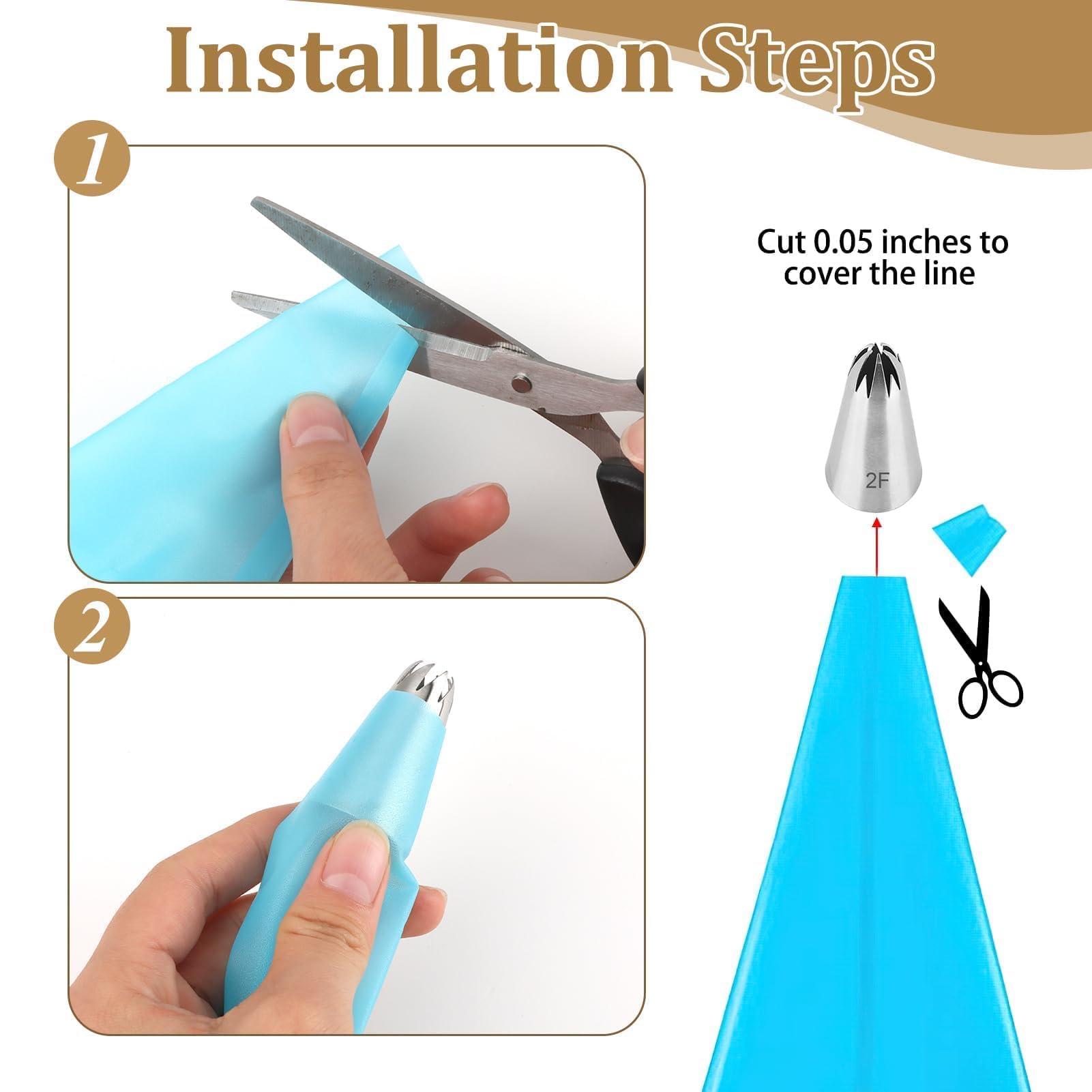 48 verschillende RVS spuitmondjes voor het decoreren van taarten en gebak. Voor 48 verschillende RVS spuitmondjes voor het decoreren van taarten en gebak. Voor