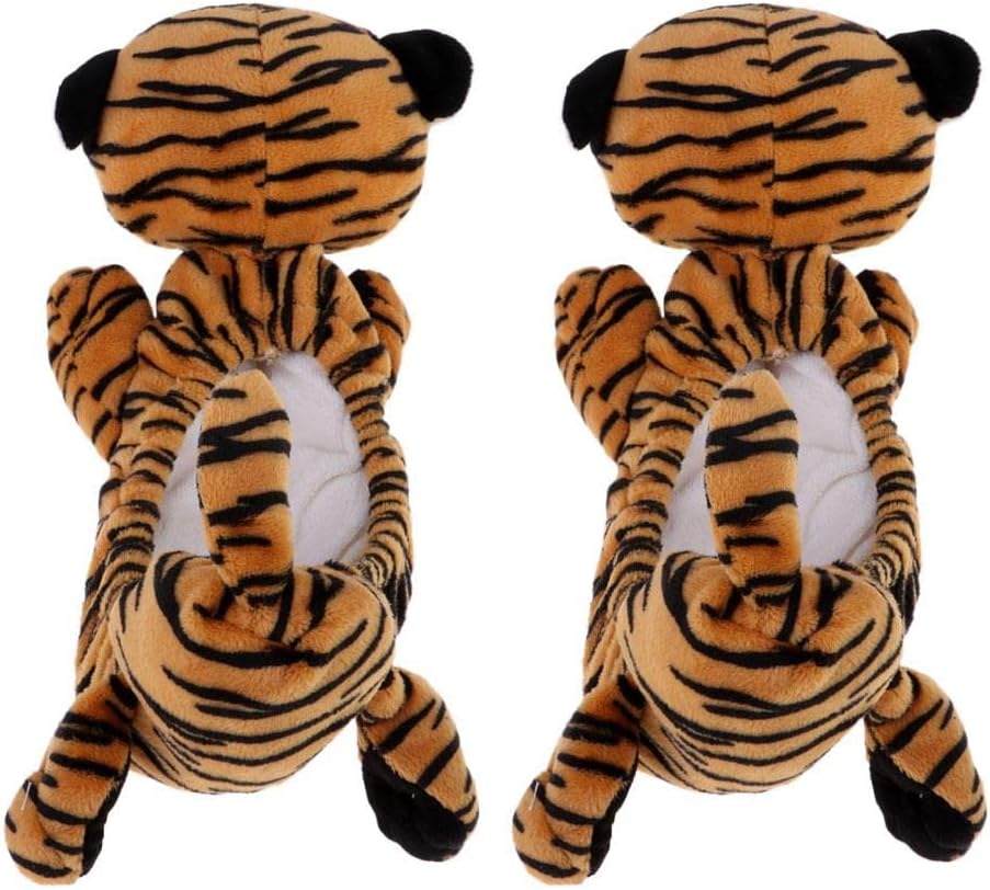 Your Ice/Figure Hockey Skates with Cute Animals- Pig Monkey Bear Dog Cat Terry Cloth Blades Covers, 1 Pair, Fits Sizes 26-38 - Tiger