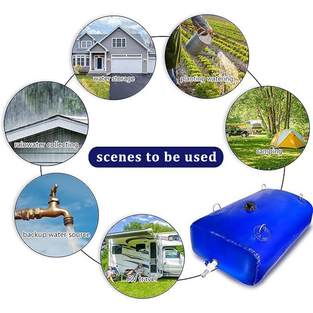 Bolsa de almacenamiento de agua plegable, bolsa de recogida de agua de lluvia de gran capacidad para preparación de emergencias, prevención de sequía y incendios