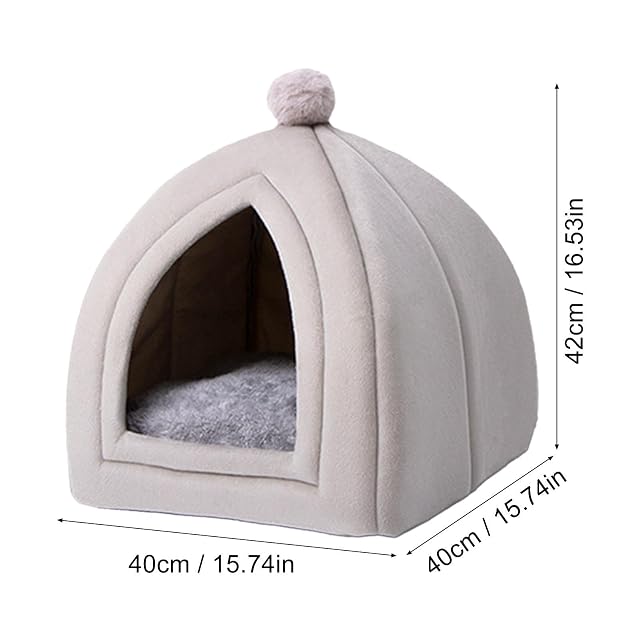 Foto 6 de 8 de Kongou Cama para Gatos De Interior, Cama Cueva para Gatos, Cueva para Gatos De Felpa Y Gruesa