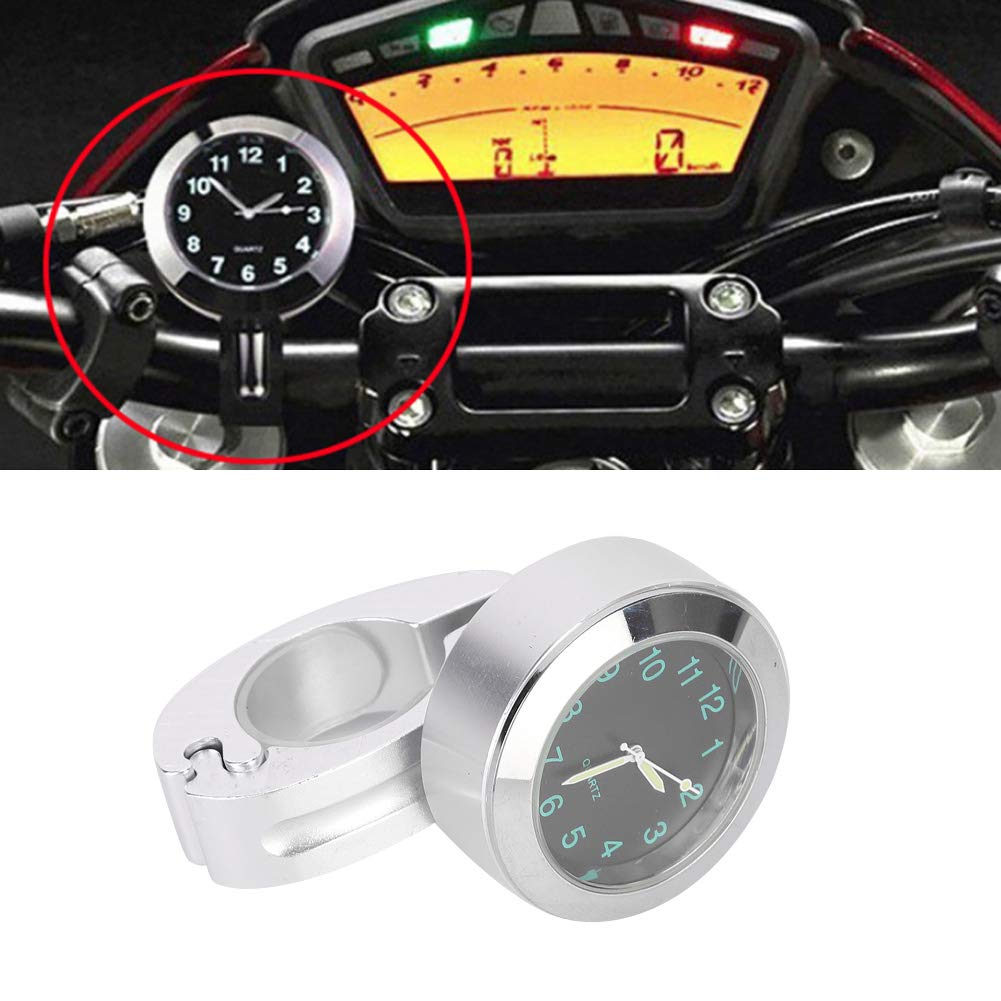 Akozon Motocyklowy zegarek na kierownicę Zegar 22 mm / 0,87 cala 25 mm / 1,0 cala Wodoodporny, odporny na wstrząsy