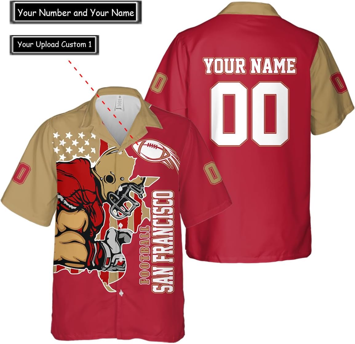 Discover Personalized San Francisco Football Team 49ers Hawaiian Shirts for Men, Gift for Fan