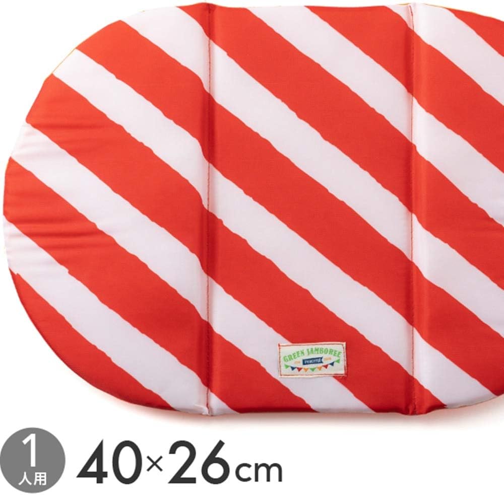 アサヒ興洋 携帯クッション コンパクトクッション 低反発 折りたたみ式 レッド 縦26×横40cm 厚さ0.8cm 在宅勤務 在宅ワーク 仕事用にも アウトドア 携帯可能 収納袋付き GREEN JAMBOREE