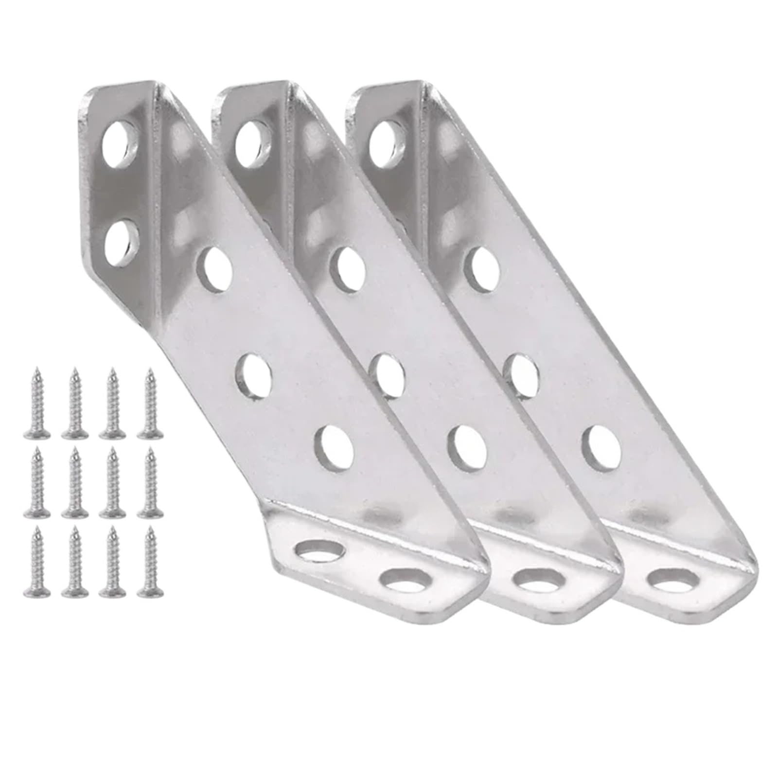 Corner Braces Brackets 20Sets Stainless Steel 90 Degree Corner Bracket with Screws for Cabinet Frame Support Fix(3 Sets)
