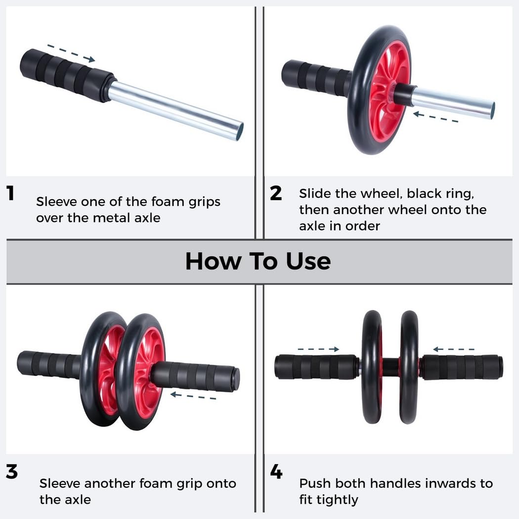 Bauchmuskel-Set mit Push-Up, Core Sliders & Knieschützern für Bauch- und Ganzkörpertraining