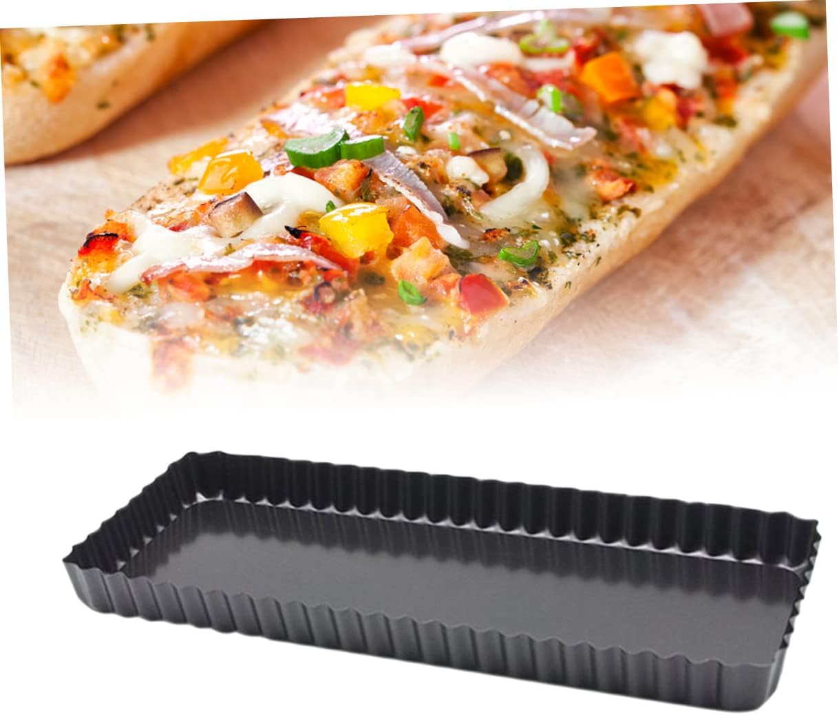 36.5cm Non-stick Baking Pan Set Rectangular Pie Pan Quiche Tool Removable Bottom Easy to Use