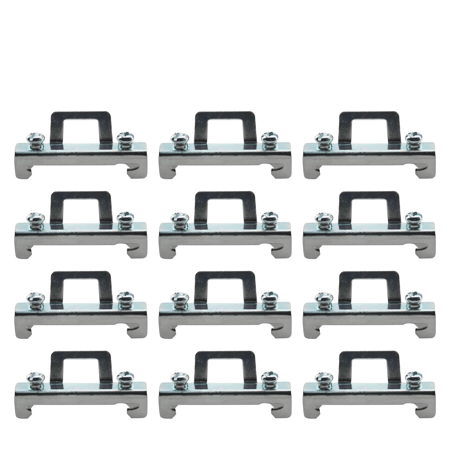 JCBIZ 12pcs Single Fixed Open Rail Terminal Railroader Retainer Sheet Silver Galvanized Rail Mount Terminal Blocks End Plugs Screw Type Clips End Plugs Screw Type Clips