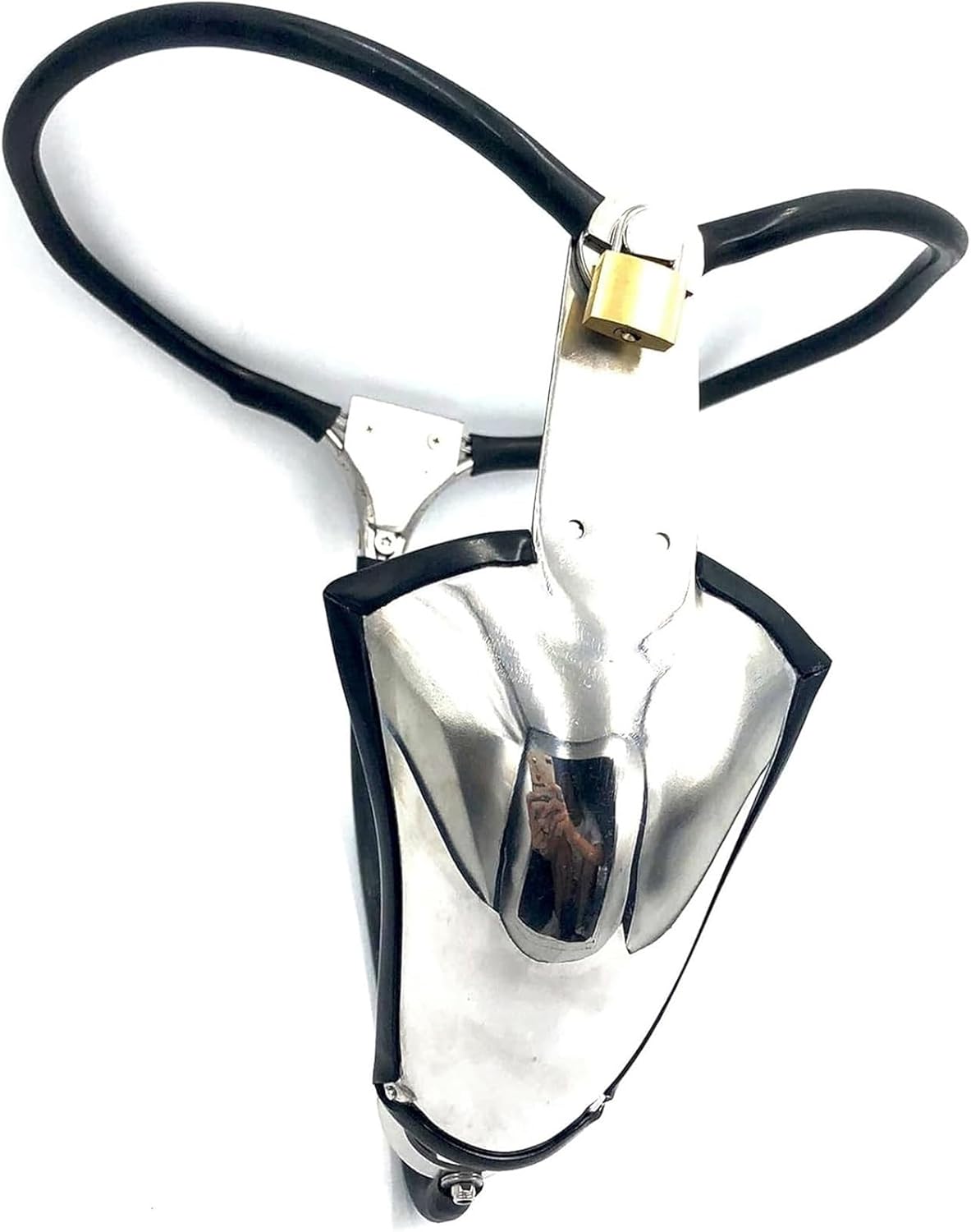 New Chastity Belt for Men SM Stainless Steel Chastity Cage Penis Cage with Detachable Anal Plug, Bondage Fetish Penis Cage Chastity Belt Slave Sex Toy for Men