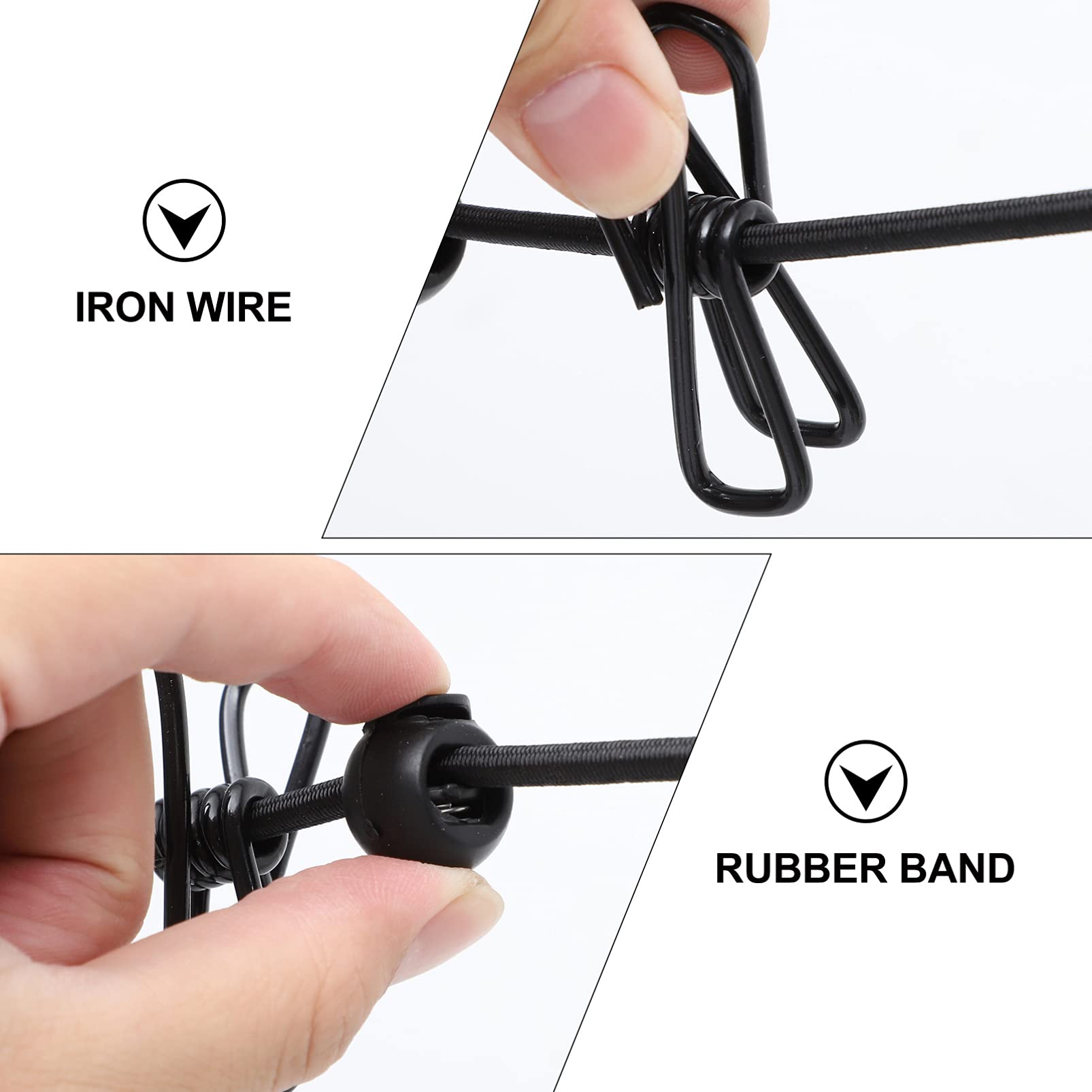 Zerodeko 4 Set Di Corde Per Asciugare I Vestiti Da Esterno Più Resistenti Con Clip Antivento Nere Per Viaggi Campeggio Casa E Giardino 2 Pezzi * 4