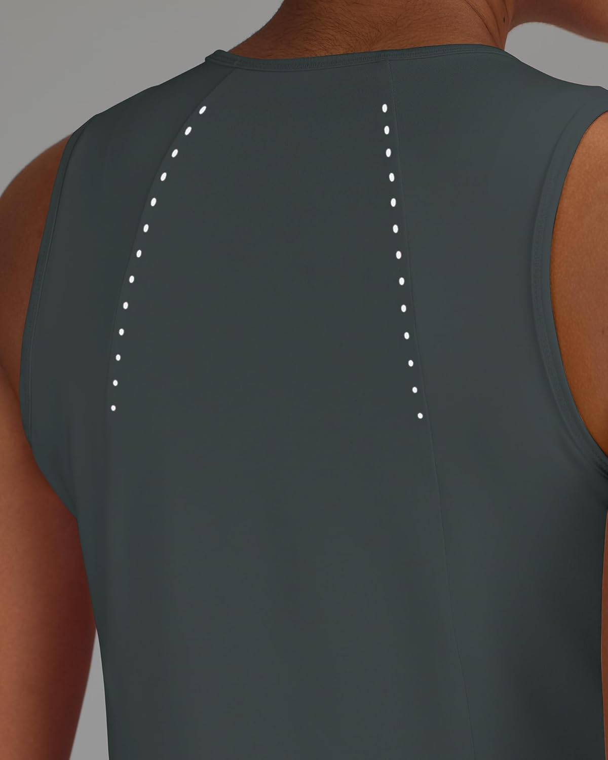 G4Free High Neck Tanks Workout Athletic Tops Loose Sleeveless Summer Running Shirt Gym Shirts((Gray,L) - Image 5