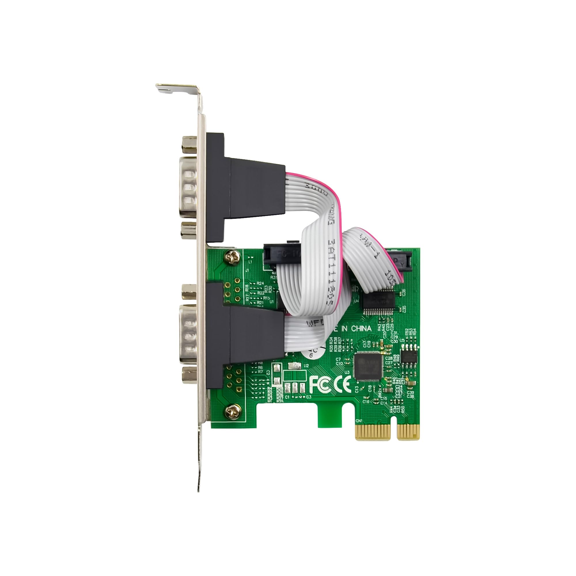 InLine PCIe 76619D AX99100 - Tarjeta de Interfaz (2 Puertos Serie RS-232, Puerto COM, Perfil bajo, para Windows y Linux)