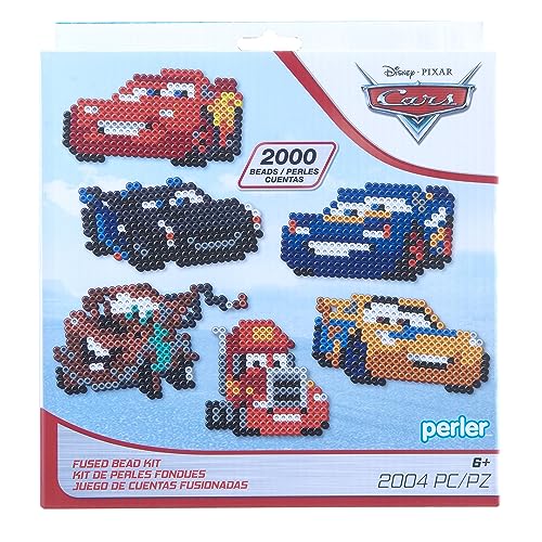 Perler Disney Pixar's Cars Fused Bead Craft Activity Kit, Includes 6 Patterns, Finished Project Sizes Vary, Multicolor 2004 Pieces