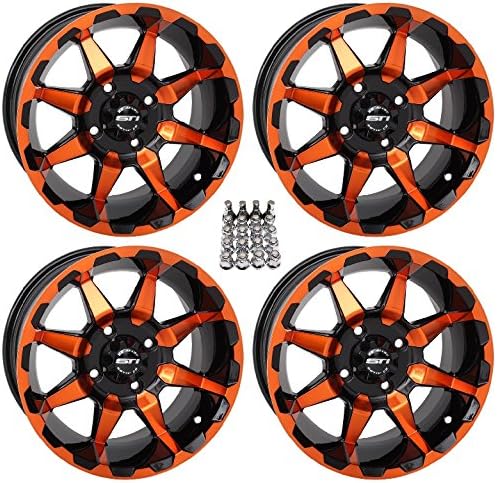 STI HD6 ATV Wheels/Rims Orange/Black 14" Sportsman RZR Ranger
