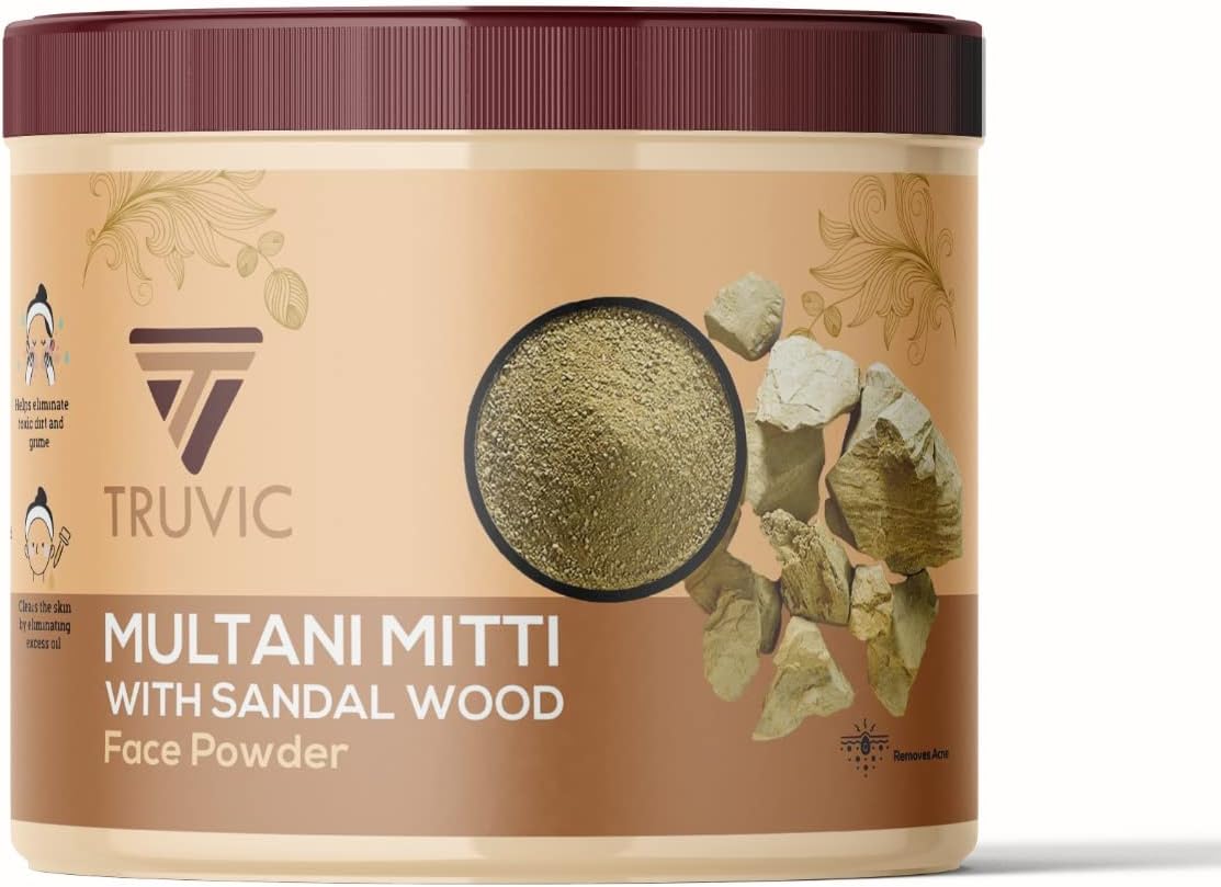 Harsh Truvic Multani Mitti with Sandal Face Pack Powder (2 pack 200 gm)
