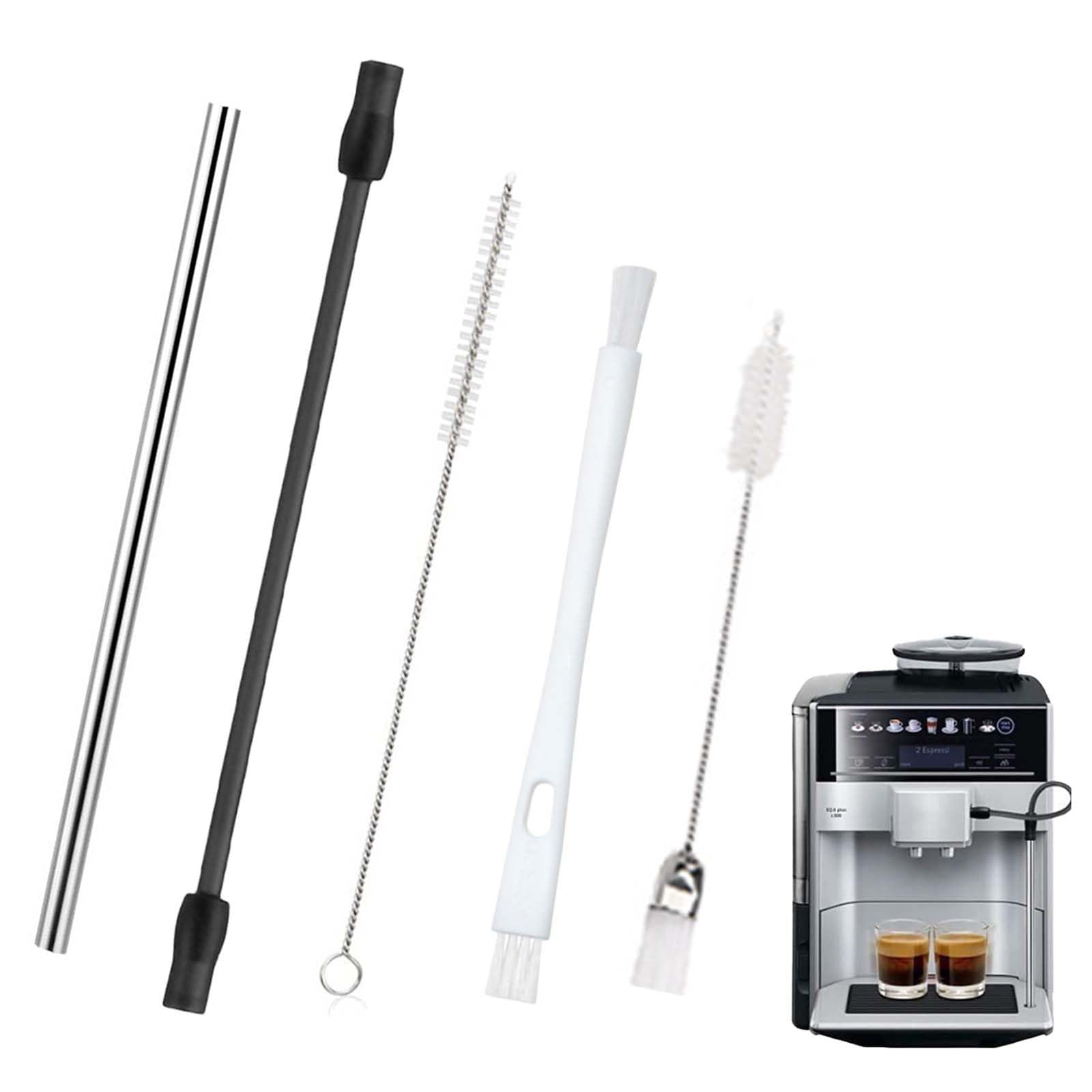 Milchschlauch-Set Kompatibel Mit Siemens EQ6 & Bosch VeroAroma – Edelstahlrohr + 2 Reinigungsbürsten, Lebensmittelecht, Langlebig, Hygienisch