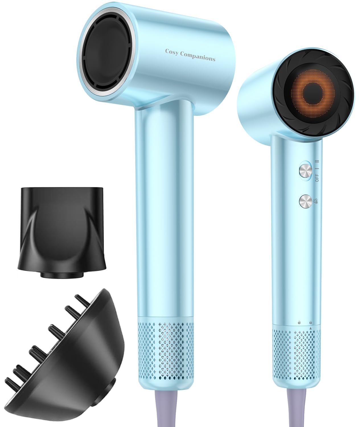Hair Dryer, 130000 RPM High Speed Blow Dryer for Fast Drying, 300 Million Negative Ions, Heat-Control & Lightweight, Blue Hair Dryer, 130000 RPM High Speed Blow Dryer for Fast Drying, 300 Million Negative Ions, Heat-Control & Lightweight, Blue