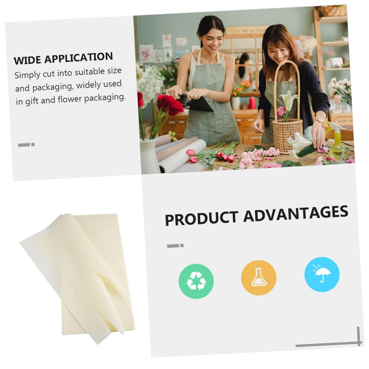 TOVINANNA 40fogli Carta per Fiori di Carta Velina Velina per Pacchi Regalo da Imballaggio Multiuso Riciclabile e Ecologica