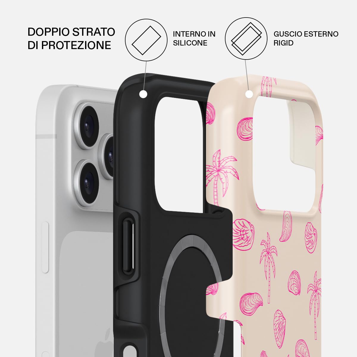 Custodia IPhone 15 Plus DorisMax A Doppio Strato | Silicone + Guscio Rigido Con Magneti Per MagSafe - copertina