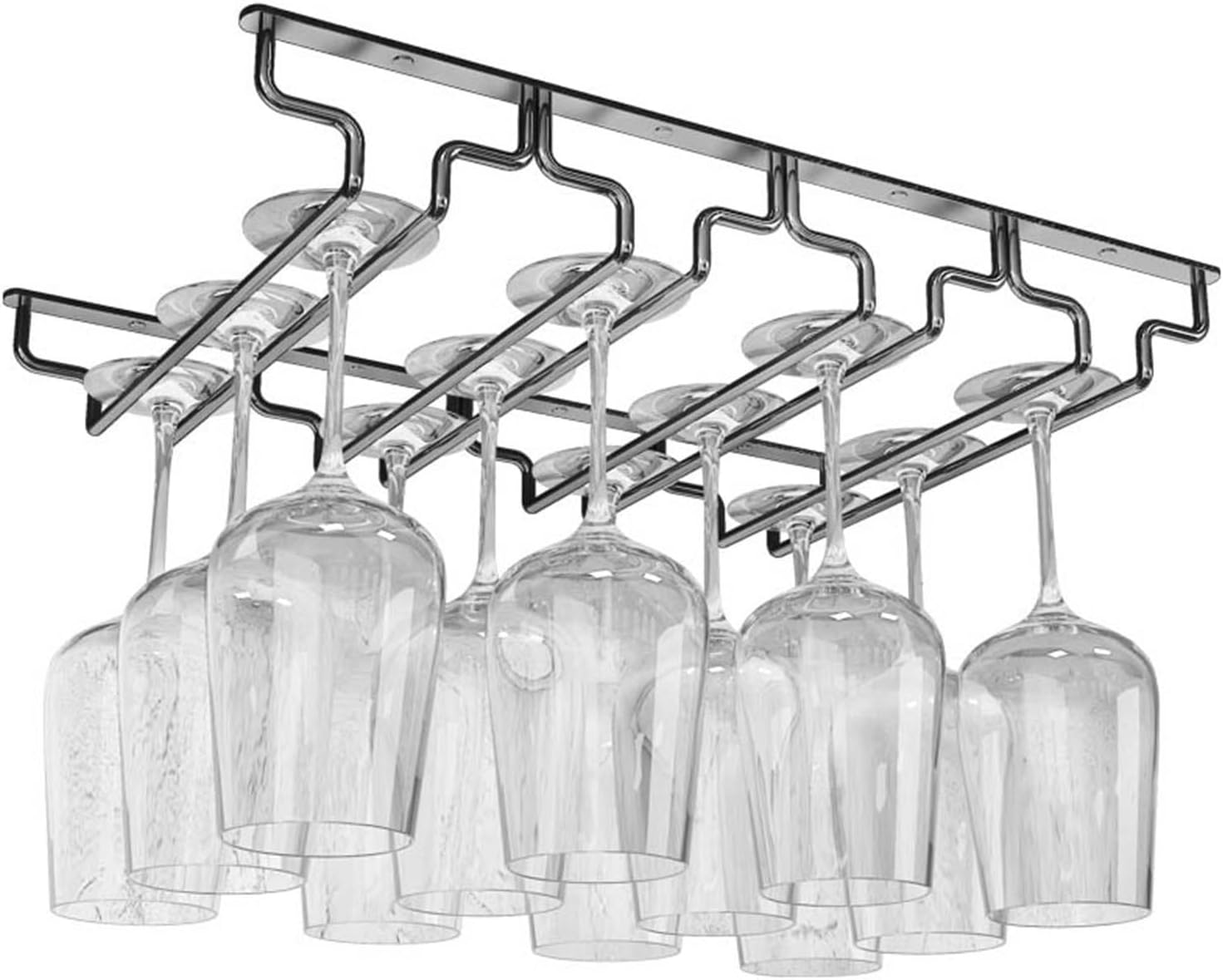 Amazon.co.jp 3/4/5 Rows Stainless Steel Wine Glass Hanger Wine Glass Rack Under Wine