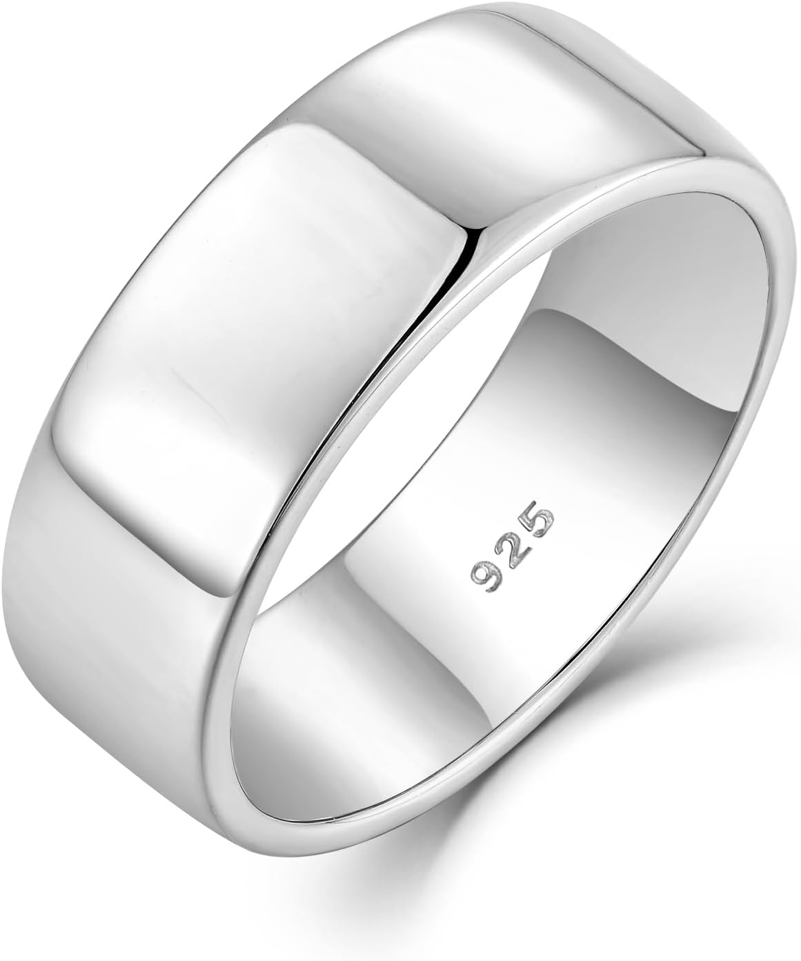 STARCHENIE Solid 925 Sterling Silver Wedding Band Ring, 2mm 3mm 4mm 5mm 6mm 7mm 8mm Width, Comfort Fit High Polish, for Men and Women