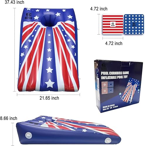 Miniatura 7 de Fisca Juego de Cornhole inflable para piscina, juguete flotante para lanzar bolsas de frijol, juguetes de fiesta de verano para niños, adolescentes,