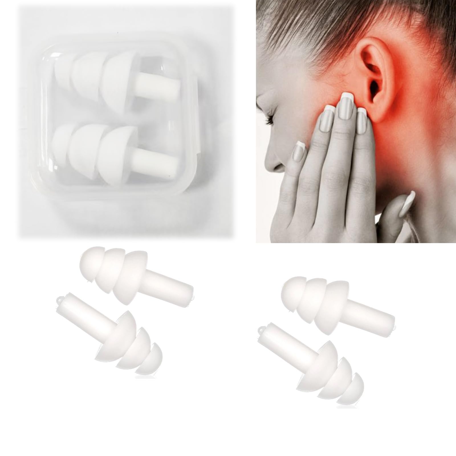 Dispositivo para el alivio del tinnitus Acupeace, masajeador de acupuntura para el oído, alivio del tinnitus y el zumbido de oídos, juego de tapones para los oídos (2 pares)