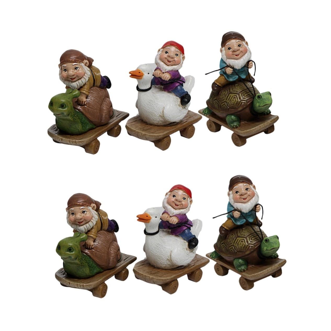 Hemobllo 6stücke Mini Gartenzwerge Mit Skateboard Lustige Deko Figuren Resin Für Garten Und Balkon Für Gartenliebhaber Und Sammler Einzigartige Weihnachtsdekoration