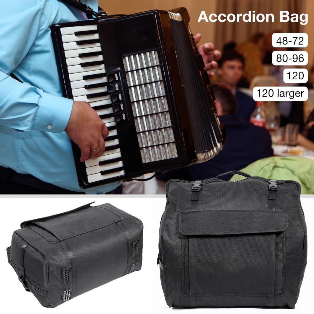 Mochila Para Acordeón – Bolsa Oxford Impermeable | Funda De Transporte Resistente Con Correa Ajustable | Cubierta Protectora Acordeones De 48–120 Bajos | Ideal Para Conciertos, Escuela De Música