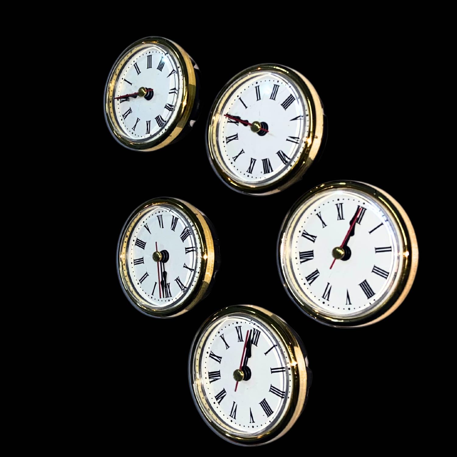 Snoogg 2.5-inch Diameter Clock Insert with a Roman Numeral dial and Plastic Movement Serves as a Replacement for Home Clocks, Featuring a Golden Finish.-image-17