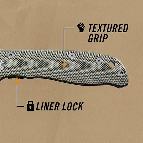 Miniatura 6 de Gerber Gear Air Ranger - Navaja de bolsillo plegable para caza y exteriores, hoja de borde dentado, color gris