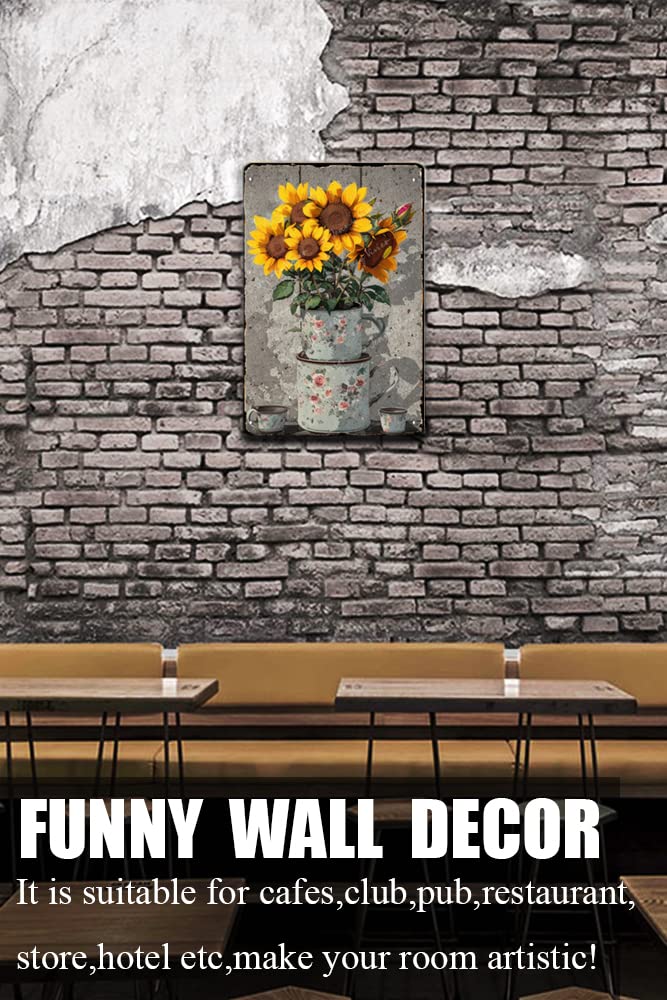 bqsjduidnc Targa in metallo vintage con girasole, decorazione da parete per giardino, bar, casa, cucina, decorazione da parete per bar, bar, casa, casa, casa, casa, casa, casa, casa, casa, casa, casa