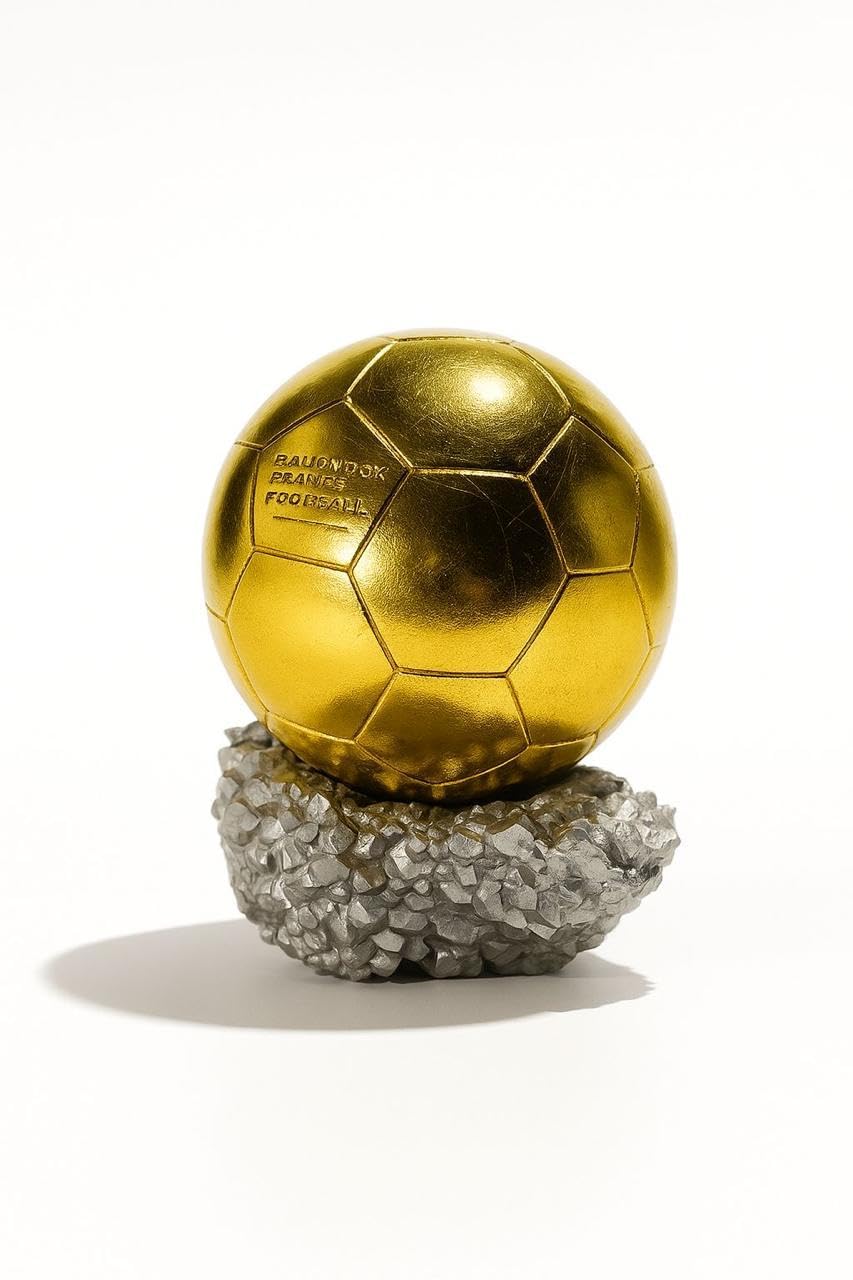 Golden Football Trophy Decorative Showpiece | Award-Style Football Figurine for Home & Office Decor | Football Showpiece for Sports Lovers, Gifting & Desk Display (Gold, Pack of 1)-image-23