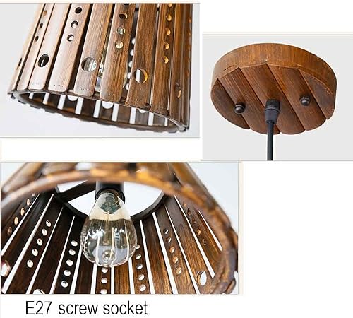 Miniatura 2 de Boho Weaving Handmade Pendant Light Fixture, Farmhouse Rustic Retro Indoor Decor Ceiling Hanging Lamp for Dining Table Bar Kitchen Island Restaurant