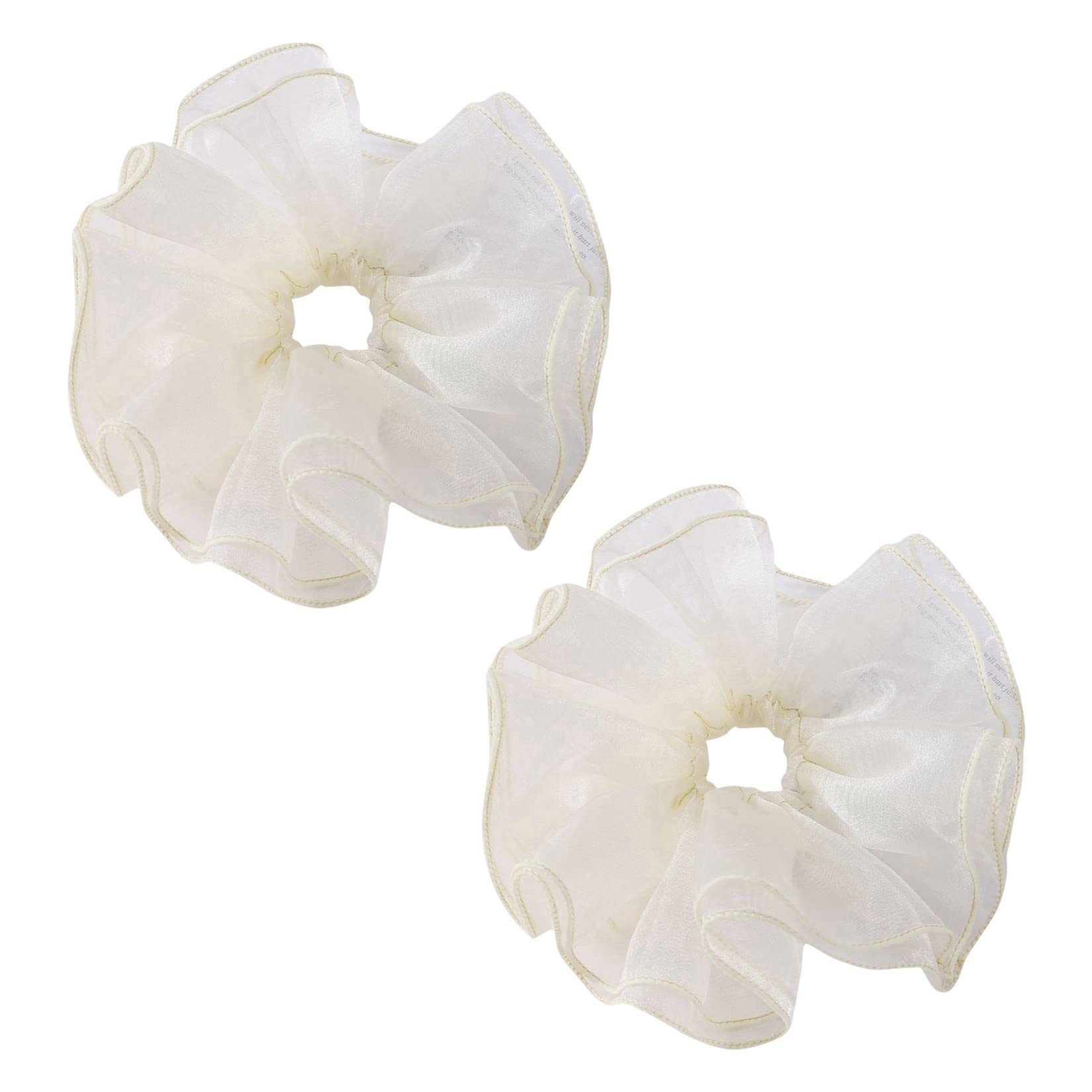 ACiyD Mesh Haargummi Haargummis Spitze Haargummi Haarschmuck 2 Stück für Frauen Pferdeschwänze Brötchen Zöpfe Langes Haar (Beige Einheitsgröße)