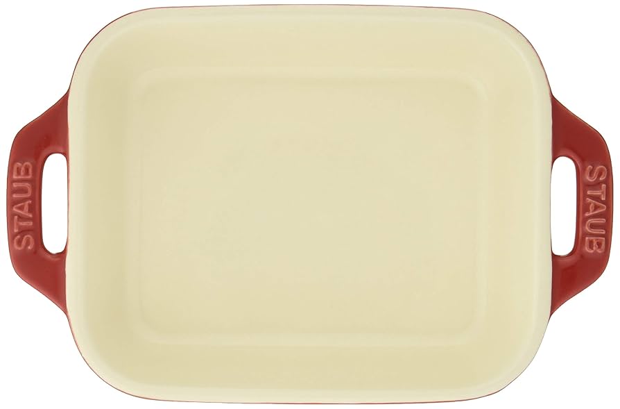 staub レクタンギュラーディッシュ　グラタン皿　ボウル　チェリー　ストウブ ストウブ Staub レクタンギュラーディッシュ チェリー（14×11cm