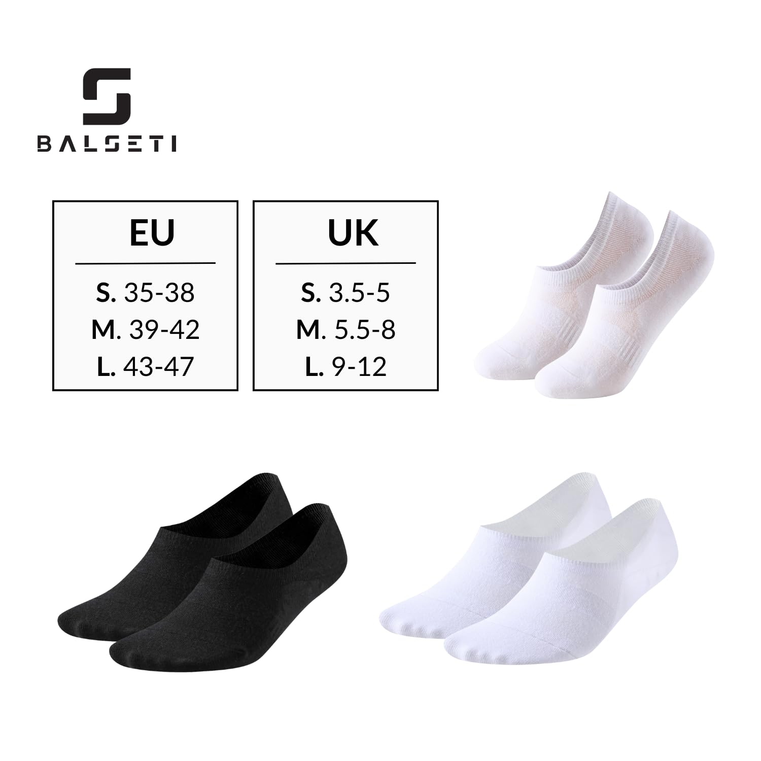 Balseti Calzini Invisibili Unisex. 6 Paia Fantasmini Uomo e Donna in Cotone. Calzini Corti Bassi, Traspiranti e Antiscivolo per Mocassini e Scarpe Basse. Salvapiede per l'estate