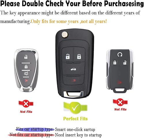 Miniatura 3 de QKSD Funda para llavero Chevy Camaro Chevy Camaro Cruze Equinox Impala Malibu GMC Terrain Vauxhall OPEL Astra Insignia Zafira llavero para hombre