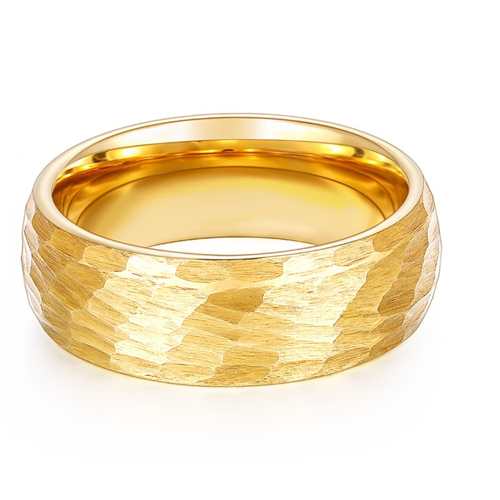 Alliance en Tungstène pour Homme Gravée, 8MM Rond Brossé Bague pour Mariage en Or Homme