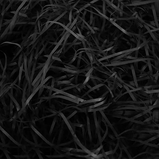 100g Shredded Paper Gift Filling Raffia Black Hamper Shredded Tissue Paper Filling for DIY Party Hamper Filling Wedding Birthday Gift Basket Gift Wrapping Decorative Paper
