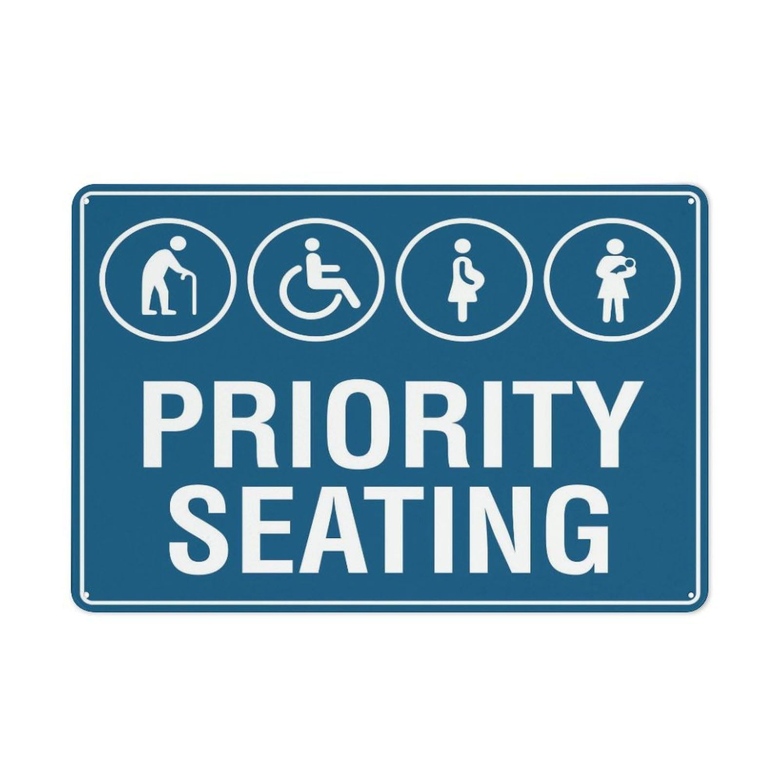 Priority Seating Retro Vintage 8"x12" Metal Tin Sign - Wall Decor for Home Kitchen, Bar, Pub & Restaurant