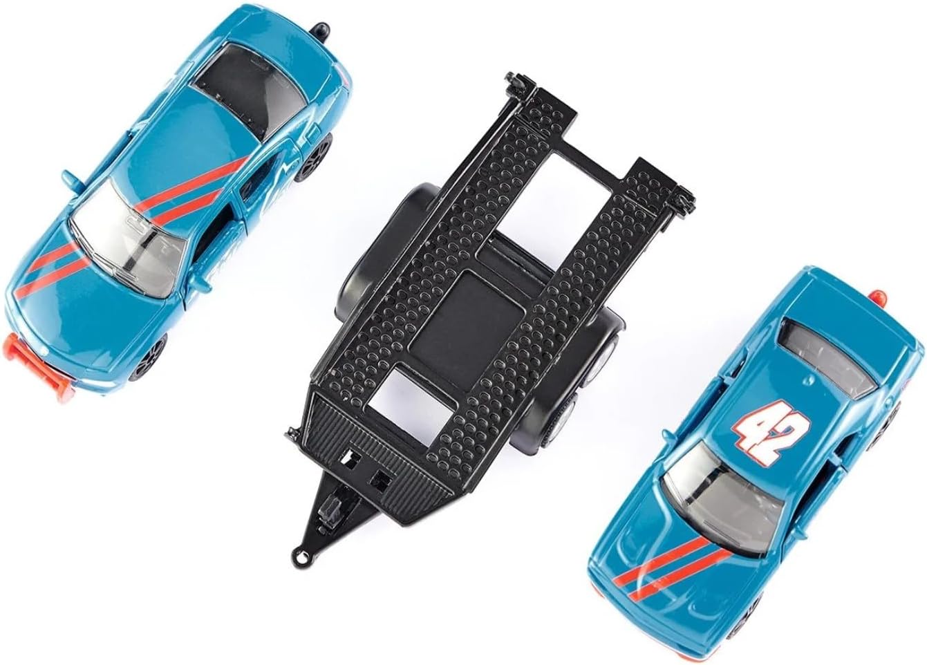 Siku 2565, Dodge Charger with Dodge Challenger SRT Racing, Sky Blue, Metal/Plastic, 1:55, Functional Doors
