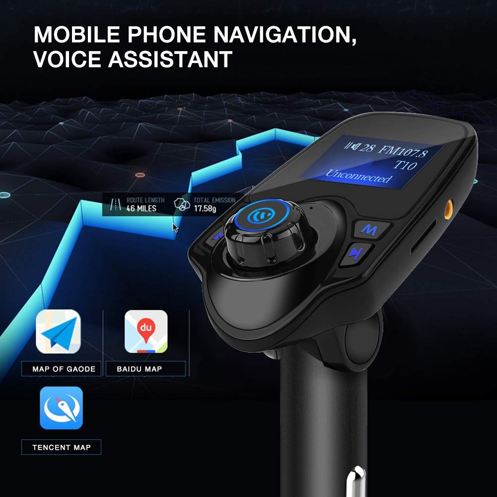 FM-Transmitter, T11 Bluetooth Wireless Freisprecheinrichtung MP3-Player FM-Transmitter USB-Ladegerät