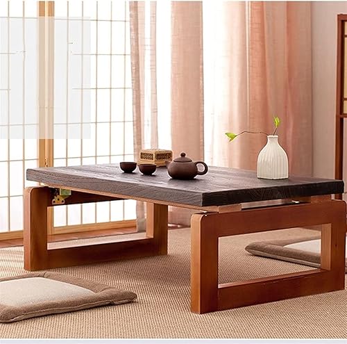 Miniatura 4 de Mesa de Centro Mesa de centro moderna de madera estilo japonés, mesa de té de madera maciza simple, ventana de bahía, tatami, pequeña mesa baja,